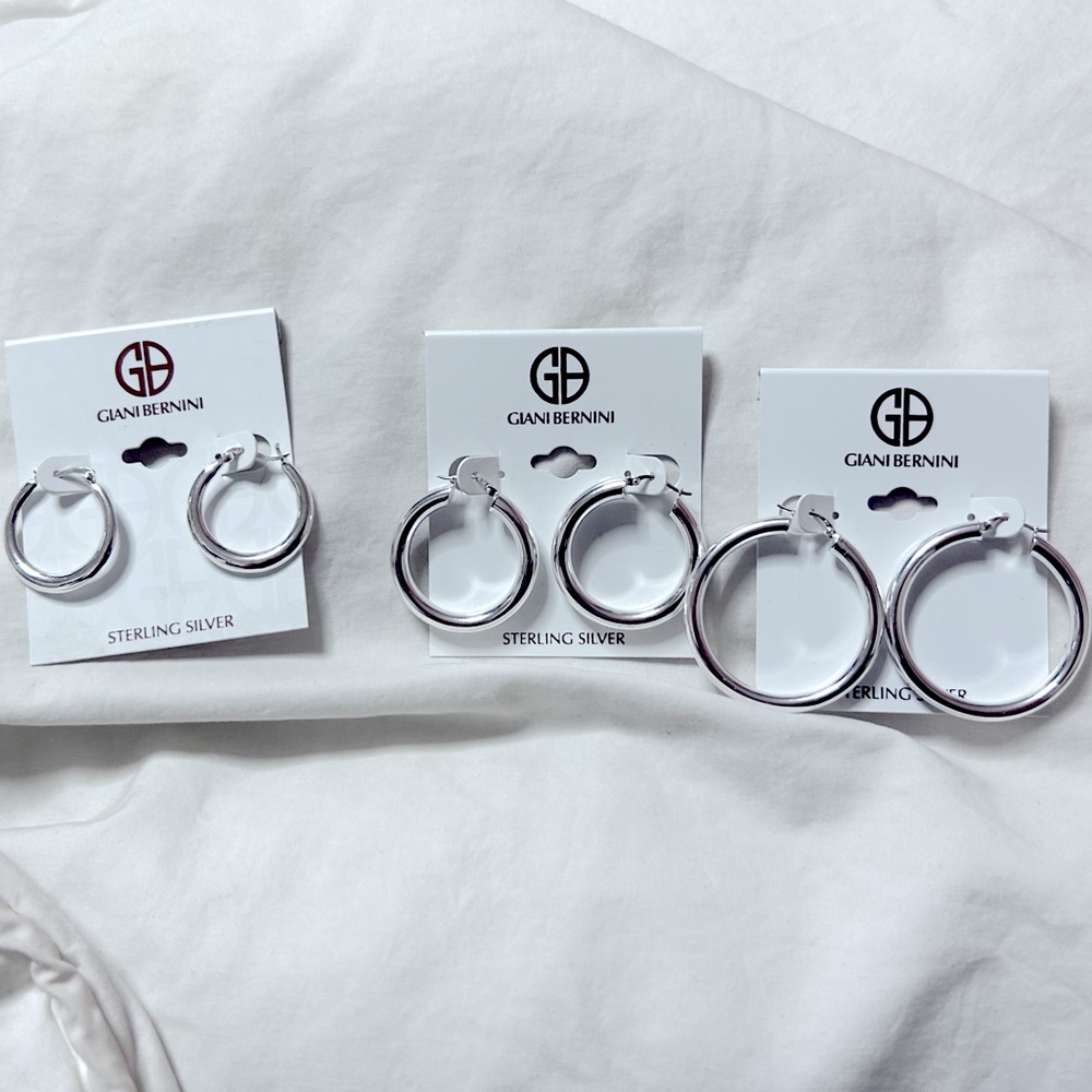 Silver Giani Bernini hoop earrings